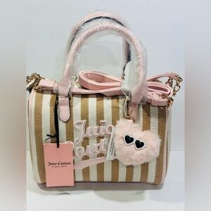Juicy Couture Pink Stripe Free To Be Juicy Speedy Satchel Bag